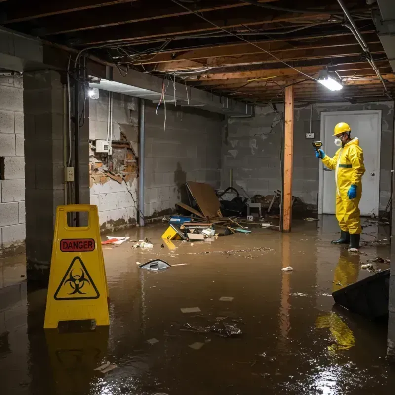 Flooded Basement Electrical Hazard in Lakeside, FL Property